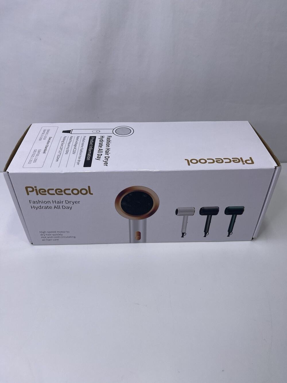 Piececool High Speed Ionic Hair Dryer Hydrate All Day Hot Cold Air Blow Dryer